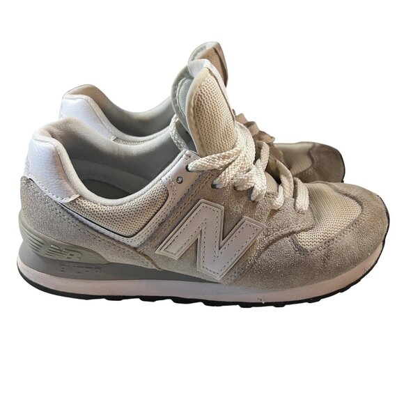 New Balance 574 Classic Womens Sneakers‎ Size 6.5 Gray Suede & Mesh - Picture 4 of 10